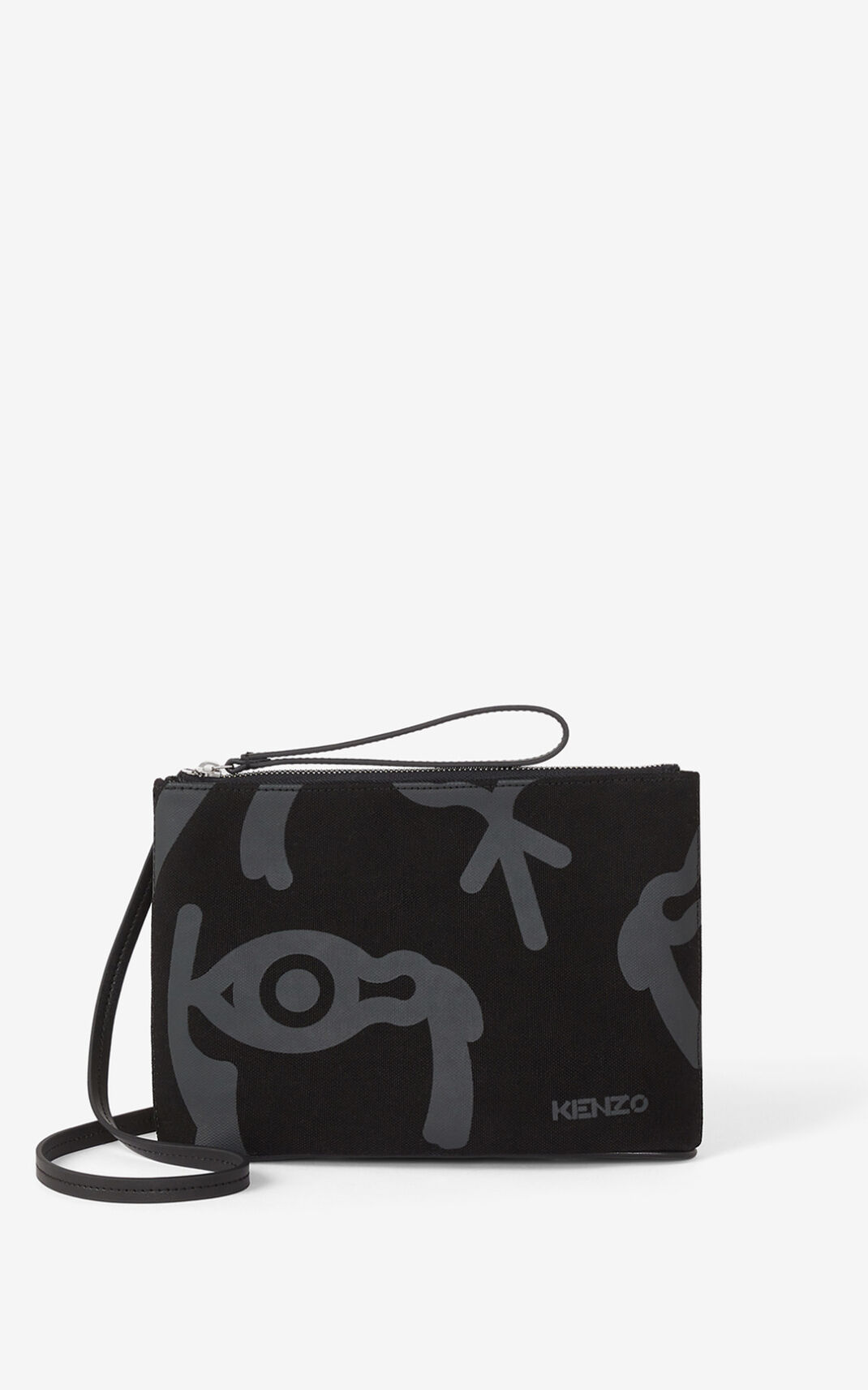 Kenzo Arc Lærred and shoulder strap Messenger Taske Dame - Sort DK-839946